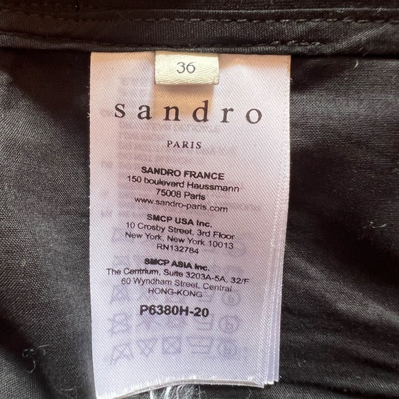 Sandro Black Pants with colored & textured stripe EU size 36 / US size 4 - Picture 8 of 9